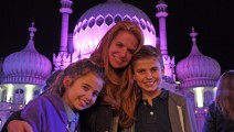 Regular visitor Patsy Palmer and her children at Royal Pavilion Ice Rink